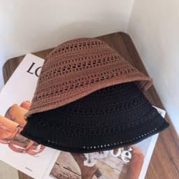 image-Women's Korean-style Sun Hat Knitted Hollow-out