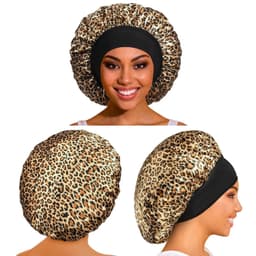 image-Leopard Print Shower Cap Female Print Chemotherapy Hat