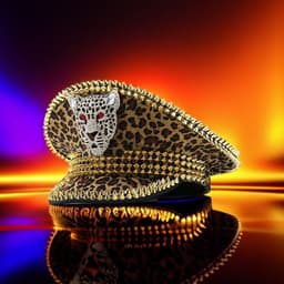 image-Women's Large Round Leopard Rivet Hat Ball Punk Hip Hop Hat