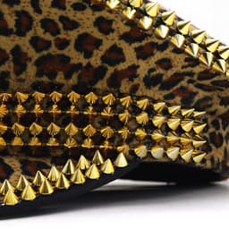 image-Women's Large Round Leopard Rivet Hat Ball Punk Hip Hop Hat