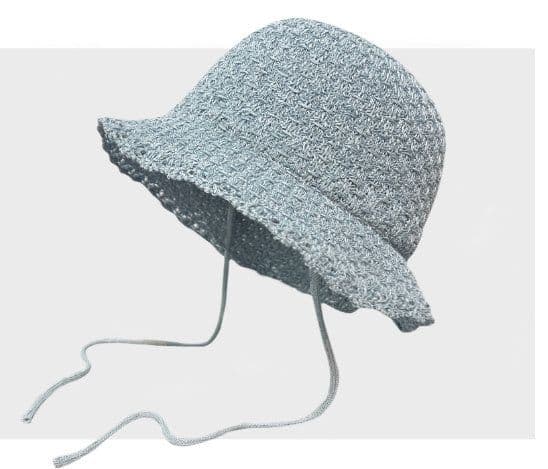 image-Knitted Lace-up Bow Lace Gentle Outing Sunshade Mori Bucket Hat