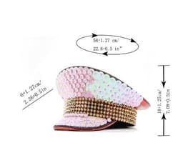 image-Women's Wedding Cap Pink Sequin Diamond Photography Hat Peaked Cap Party Carnival Flat-top Hat Performance Cap