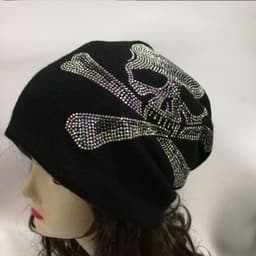 image-Y2g Skull Rhinestone Street Sleeve Cap