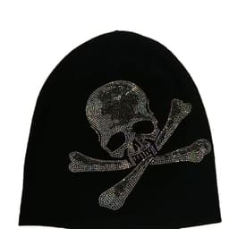 image-Y2g Skull Rhinestone Street Sleeve Cap