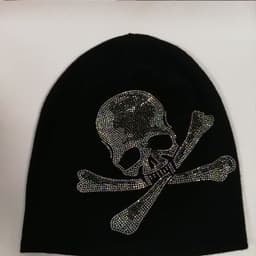 image-Y2g Skull Rhinestone Street Sleeve Cap