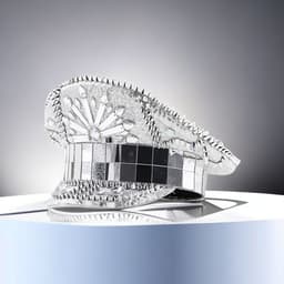 image-Nightclub Silver Rivet Hip Hop Laser Mirror Sequin Cap