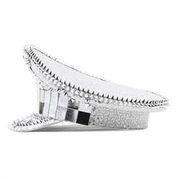 image-Nightclub Silver Rivet Hip Hop Laser Mirror Sequin Cap