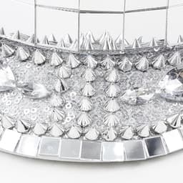 image-Nightclub Silver Rivet Hip Hop Laser Mirror Sequin Cap