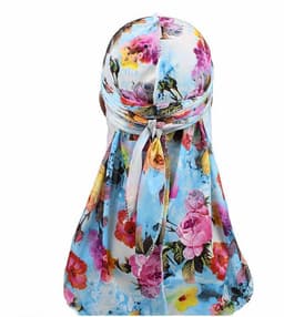 image-High Elastic Print Long Tail Pirate Hat Men Women Pile Cap