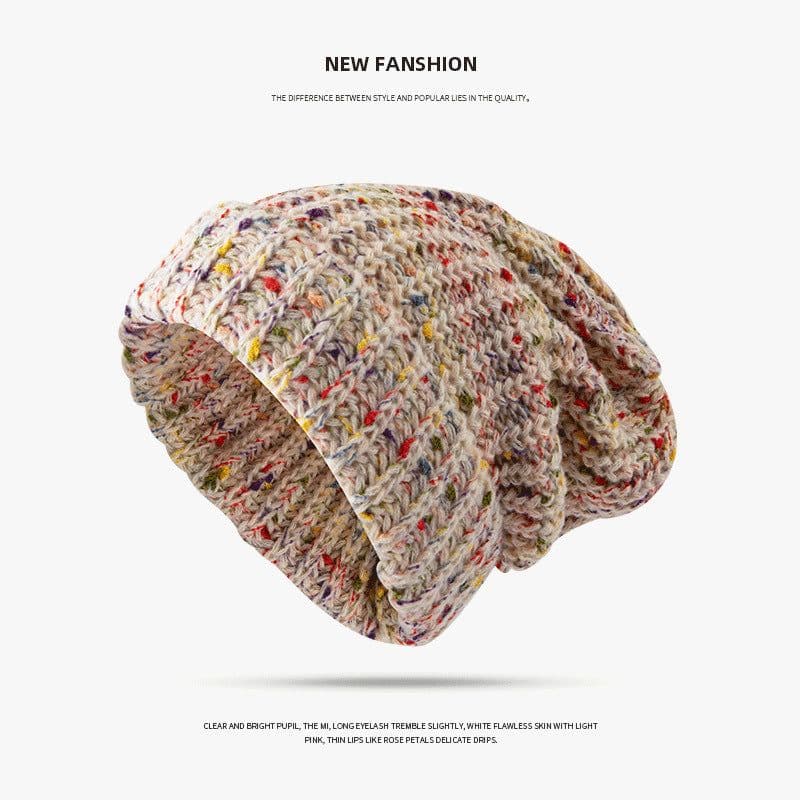 image-Women's Mixed Color Thermal Knitting Sleeve Cap