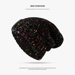 image-Women's Mixed Color Thermal Knitting Sleeve Cap