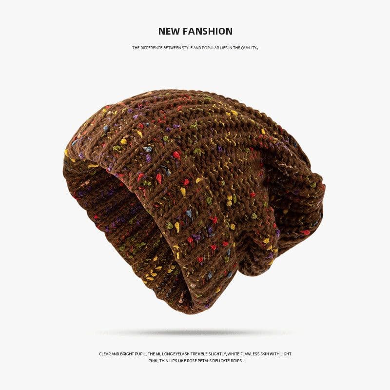 image-Women's Mixed Color Thermal Knitting Sleeve Cap
