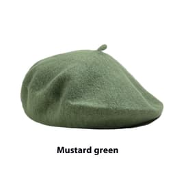image-Women's Wool Beret Vintage British Knitted Painter Cap Warm Hat