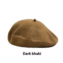 image-Women's Wool Beret Vintage British Knitted Painter Cap Warm Hat