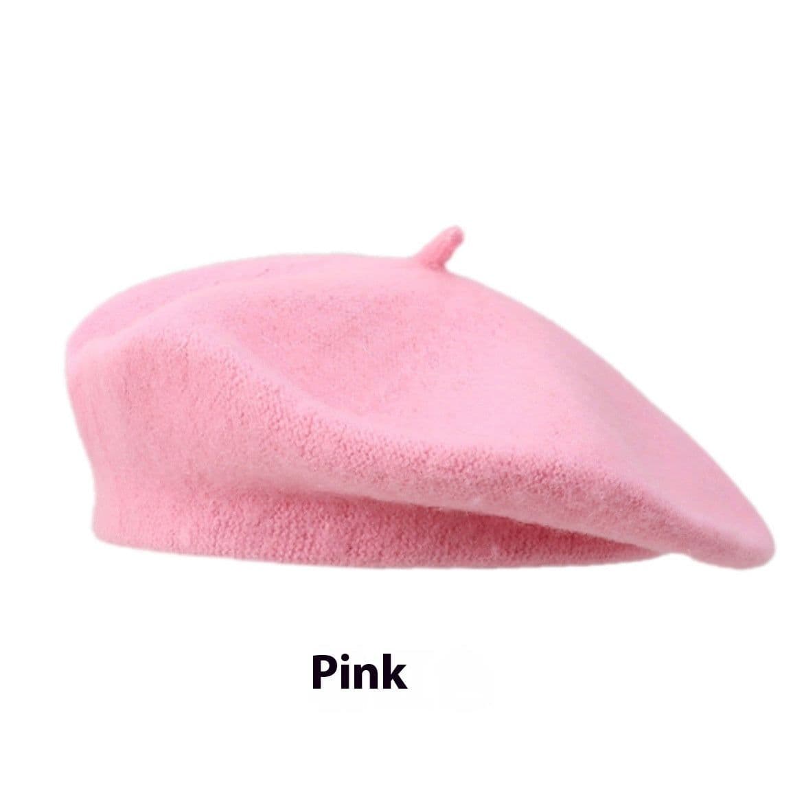 image-Women's Wool Beret Vintage British Knitted Painter Cap Warm Hat