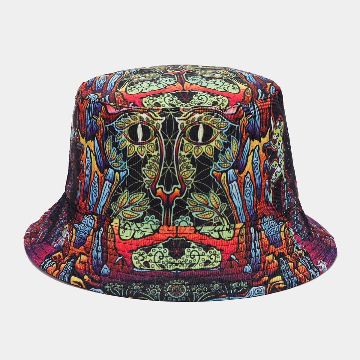 image-Graffiti Double-sided Bucket Hat Female Party Hip Hop Bucket Hat