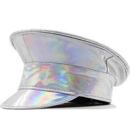 image-Laser Patent Leather Flat-top Cap Women's Party