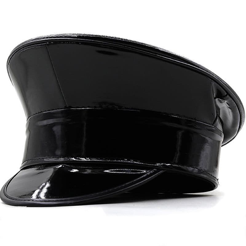 image-Laser Patent Leather Flat-top Cap Women's Party
