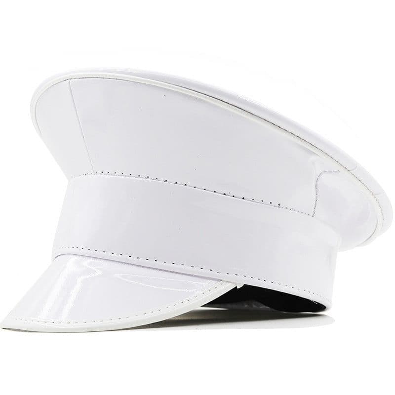 image-Laser Patent Leather Flat-top Cap Women's Party