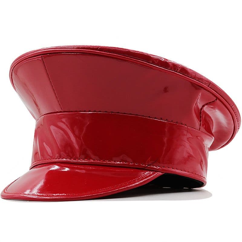 image-Laser Patent Leather Flat-top Cap Women's Party