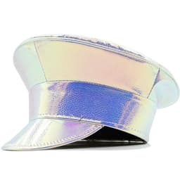 image-Laser Patent Leather Flat-top Cap Women's Party