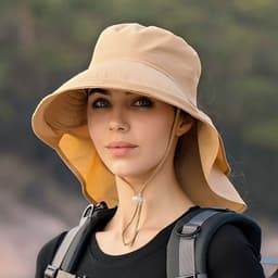 image-Women's Mountaineering Big Brim Fisherman Hat Sun Protection