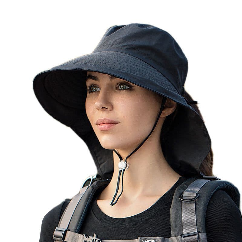 image-Women's Mountaineering Big Brim Fisherman Hat Sun Protection