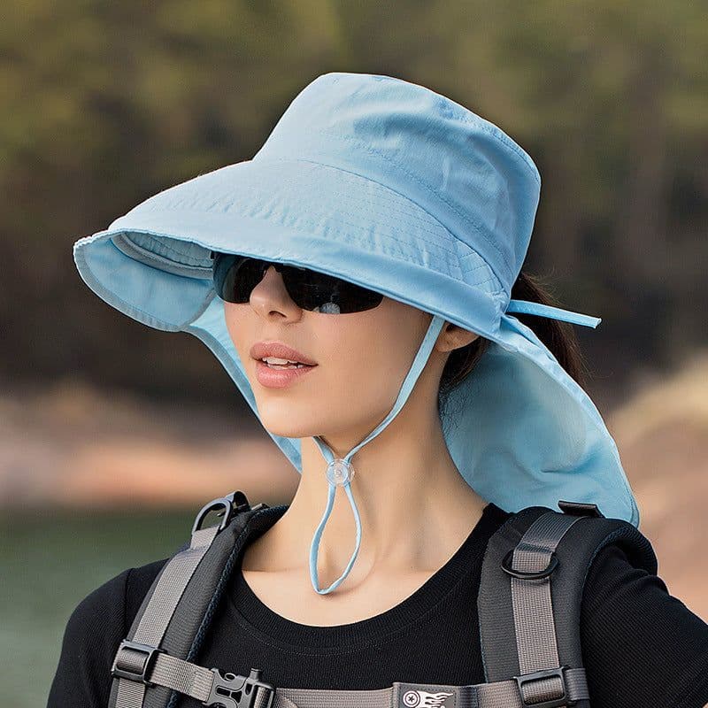 image-Women's Mountaineering Big Brim Fisherman Hat Sun Protection