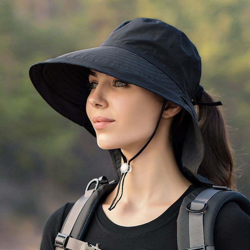 image-Women's Mountaineering Big Brim Fisherman Hat Sun Protection