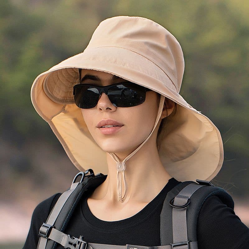 image-Women's Mountaineering Big Brim Fisherman Hat Sun Protection