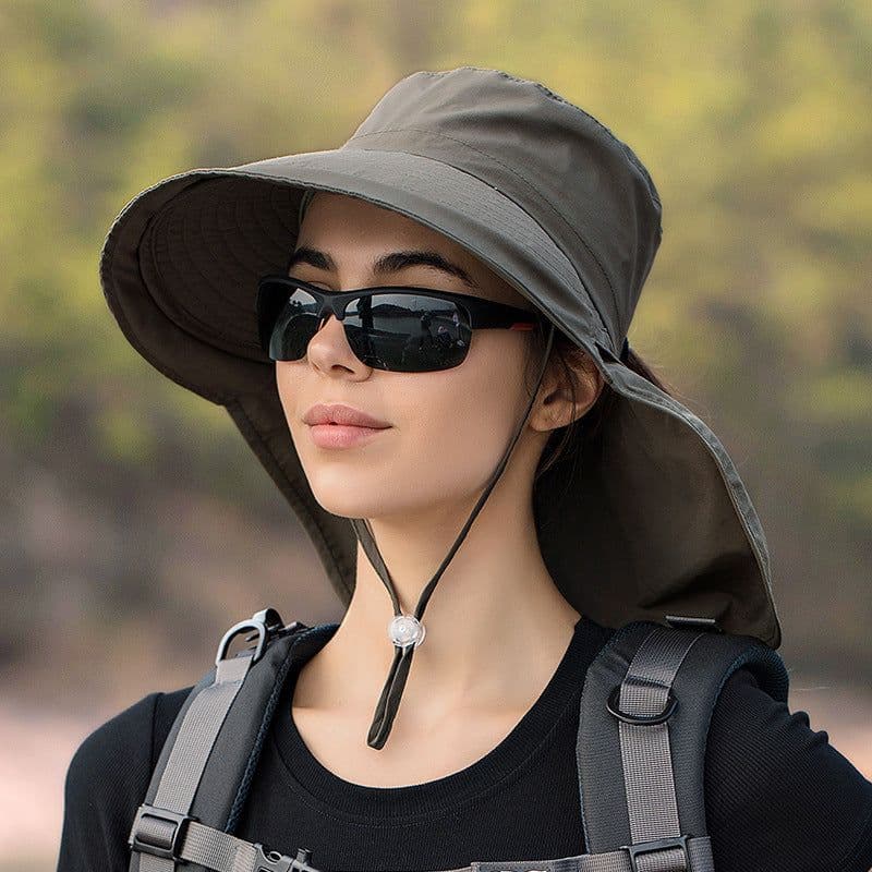 image-Women's Mountaineering Big Brim Fisherman Hat Sun Protection