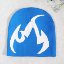 image-Knitted Hat Trendy Pullover Flame Pattern Jacquard Hats