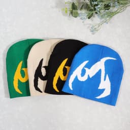 image-Knitted Hat Trendy Pullover Flame Pattern Jacquard Hats