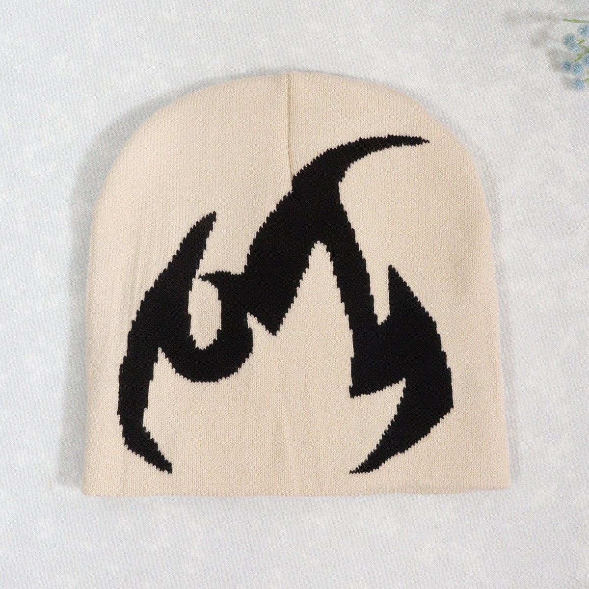 image-Knitted Hat Trendy Pullover Flame Pattern Jacquard Hats