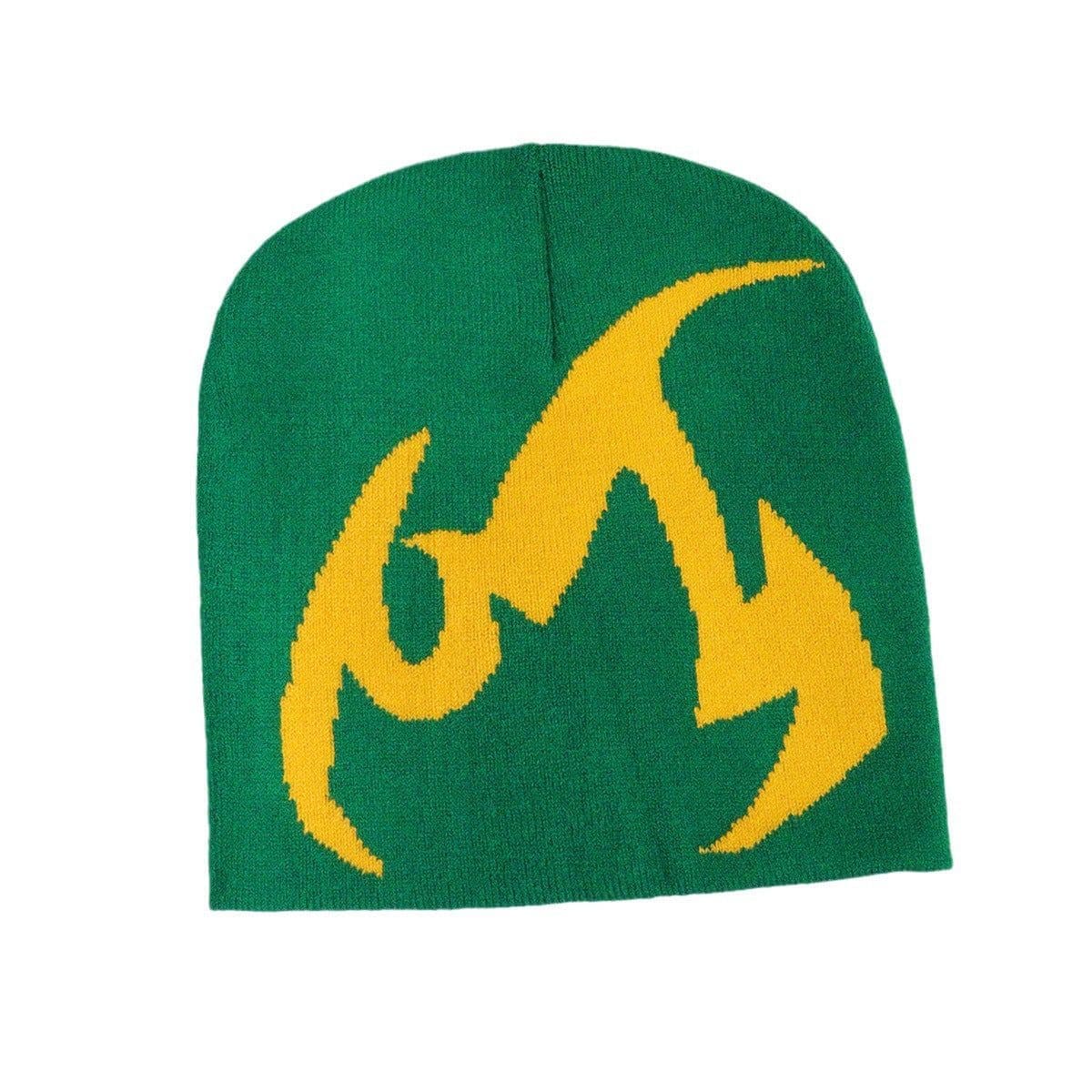 image-Knitted Hat Trendy Pullover Flame Pattern Jacquard Hats