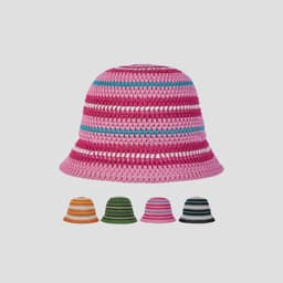 image-Dopamine Color Foldable Storage Bucket Hat Women's Fashion Color Woven Face Small Bucket Cap