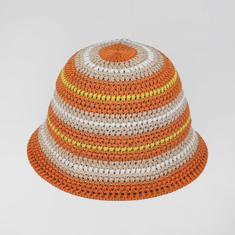 image-Dopamine Color Foldable Storage Bucket Hat Women's Fashion Color Woven Face Small Bucket Cap