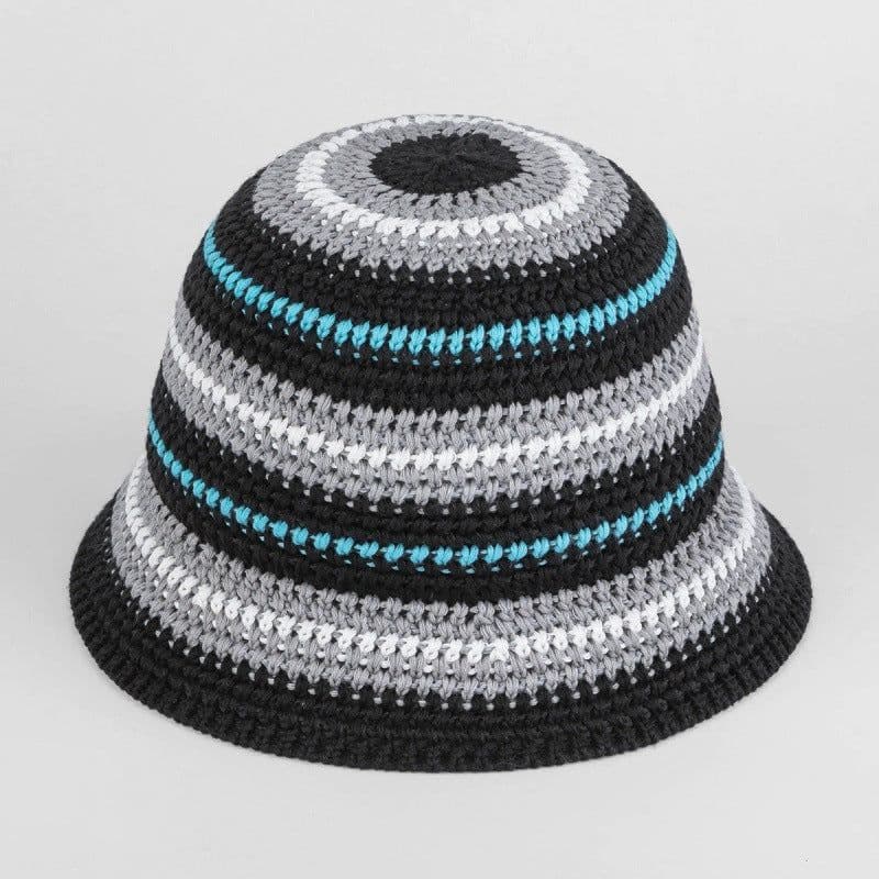 image-Dopamine Color Foldable Storage Bucket Hat Women's Fashion Color Woven Face Small Bucket Cap