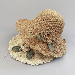 image-Hand-woven Summer Hat Straw Hat Female Sunshade Flower Foldable Sun Protection Sun Hat