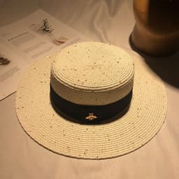 image-European And American Retro Gold Woven Straw Hat