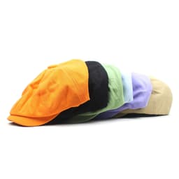 image-Cotton Hat Men's And Women's Beret Retro Solid Color Peaked Cap