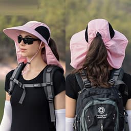 image-Mesh Breathable Big Brim Summer Outdoor Sunshade Sun Protection Hat Children