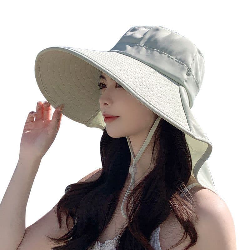 image-Sun Hat Big Brim Cover Face Summer UV Protection Shawl Bucket Hat Sun Protection Hat