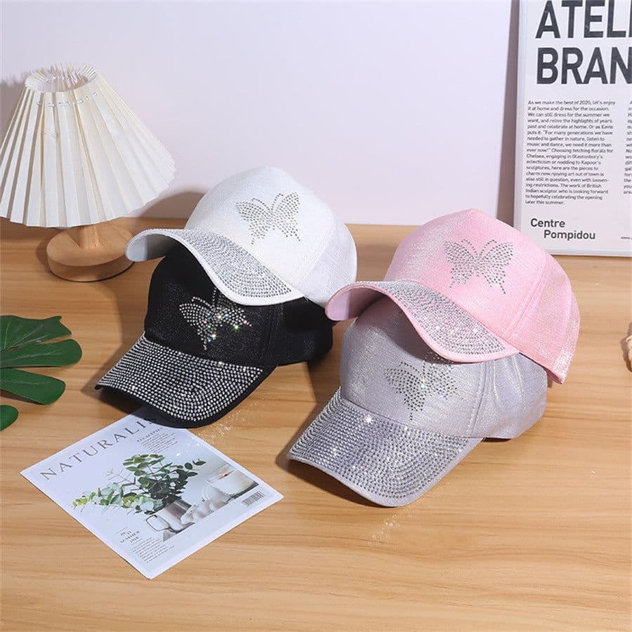 image-Rhinestone Dome Women's Flash Baseball Cap