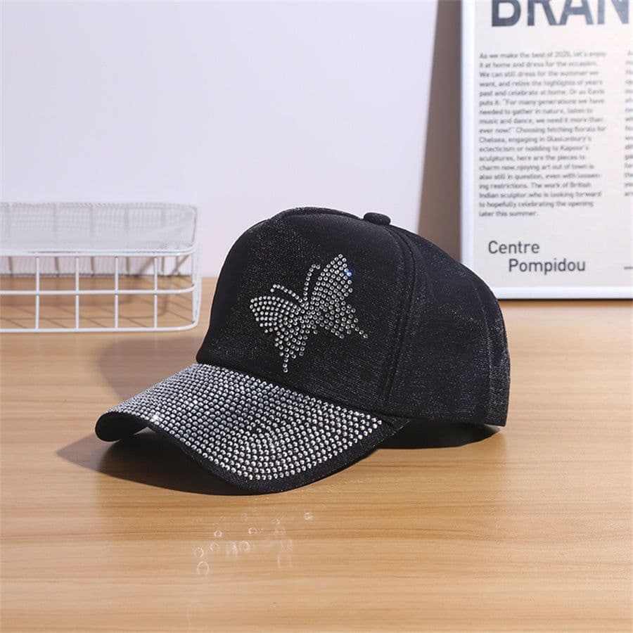 image-Rhinestone Dome Women's Flash Baseball Cap