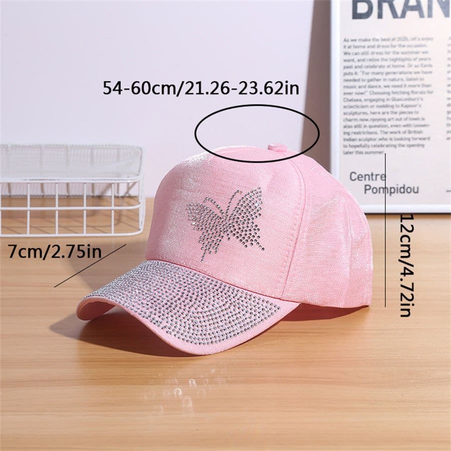 image-Rhinestone Dome Women's Flash Baseball Cap