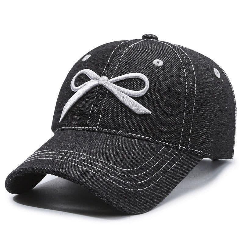 image-Bowknot Peaked Cap Female Cowboy Sun Protection Baseball Cap