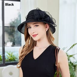 image-Sun Hat Female Organza Bucket Hat Sun Shade UV Protection