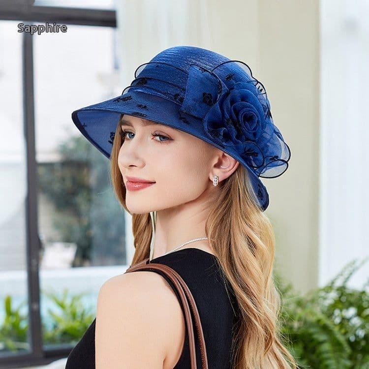 image-Sun Hat Female Organza Bucket Hat Sun Shade UV Protection