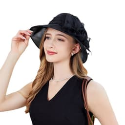 image-Sun Hat Female Organza Bucket Hat Sun Shade UV Protection